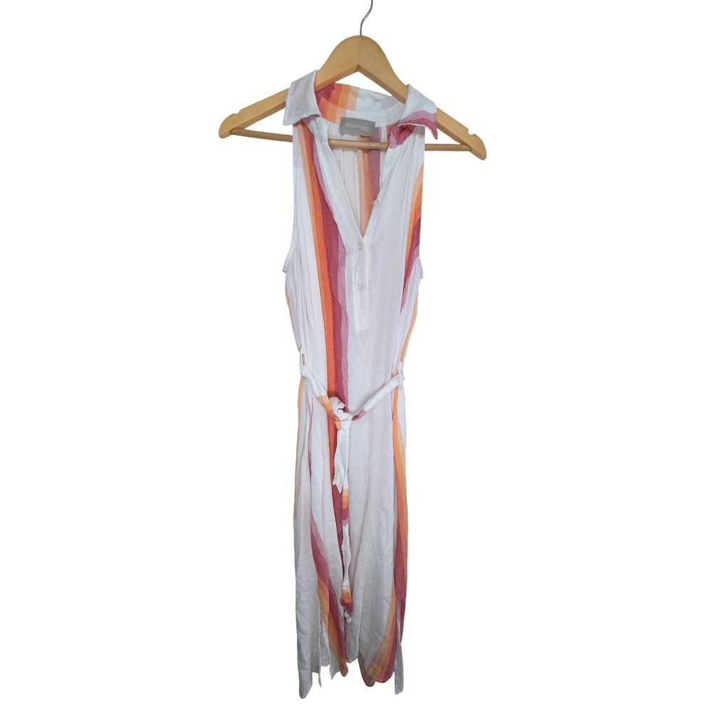 Ruga Piana Cortona Made in Italy Shirt Dress Womens M/L Striped‎ Sleeveless Boho